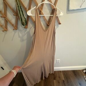 Sleeveless Tan Jumpsuit